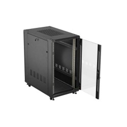 Szafa instalacyjna Rack stojąca 19" 22U 600x1000 Czarna drzw… | PartsPC.pl