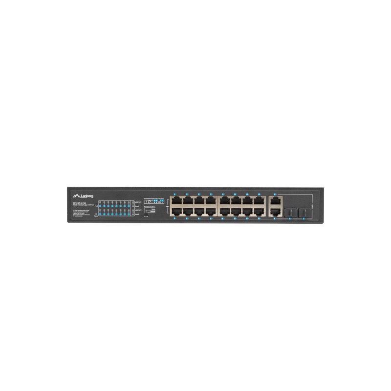 Switch niezarządzalny Lanberg 16x 100Mb PoE+/2x Combo Rack 1… | PartsPC.pl