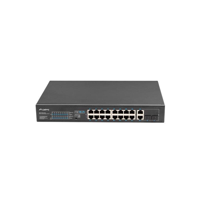 Switch niezarządzalny Lanberg 16x 100Mb PoE+/2x Combo Rack 1… | PartsPC.pl