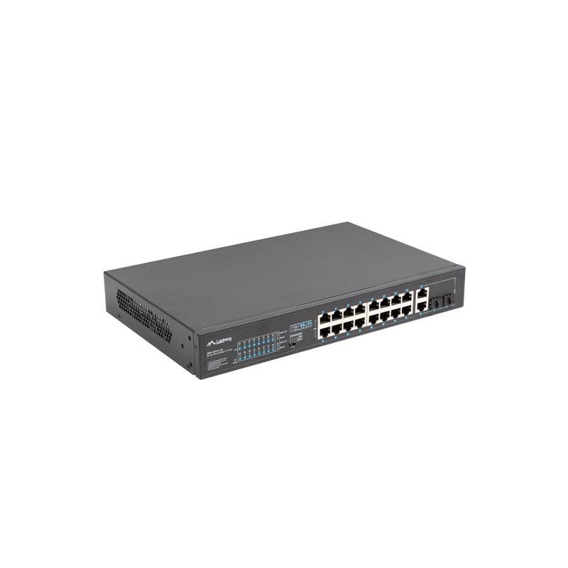Switch niezarządzalny Lanberg 16x 100Mb PoE+/2x Combo Rack 1… | PartsPC.pl