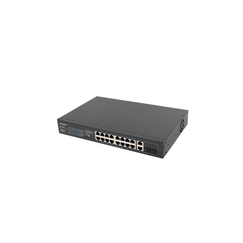Switch niezarządzalny Lanberg 16x 100Mb PoE+/2x Combo Rack 1… | PartsPC.pl