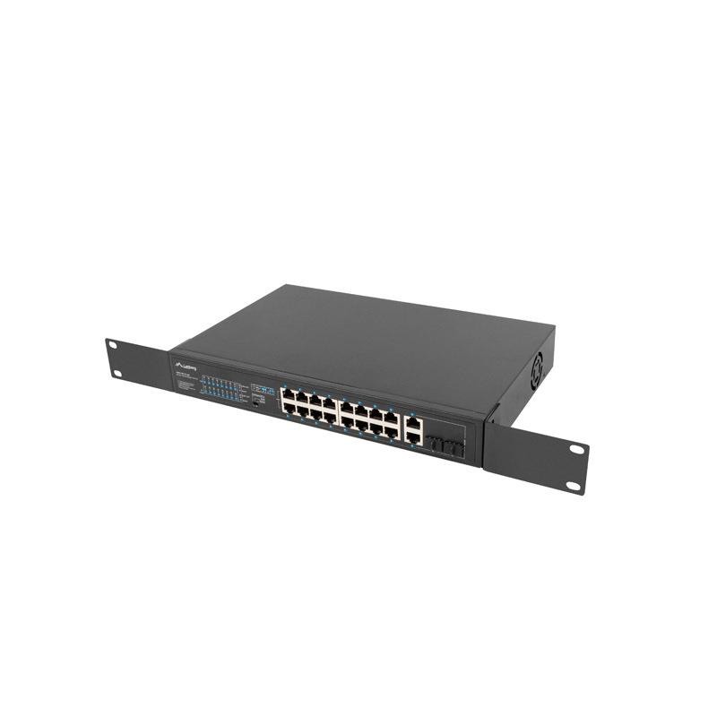 Switch niezarządzalny Lanberg 16x 100Mb PoE+/2x Combo Rack 1… | PartsPC.pl