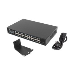 Switch niezarządzalny Lanberg 24x 100Mb PoE+/2x Combo Rack 1… | PartsPC.pl