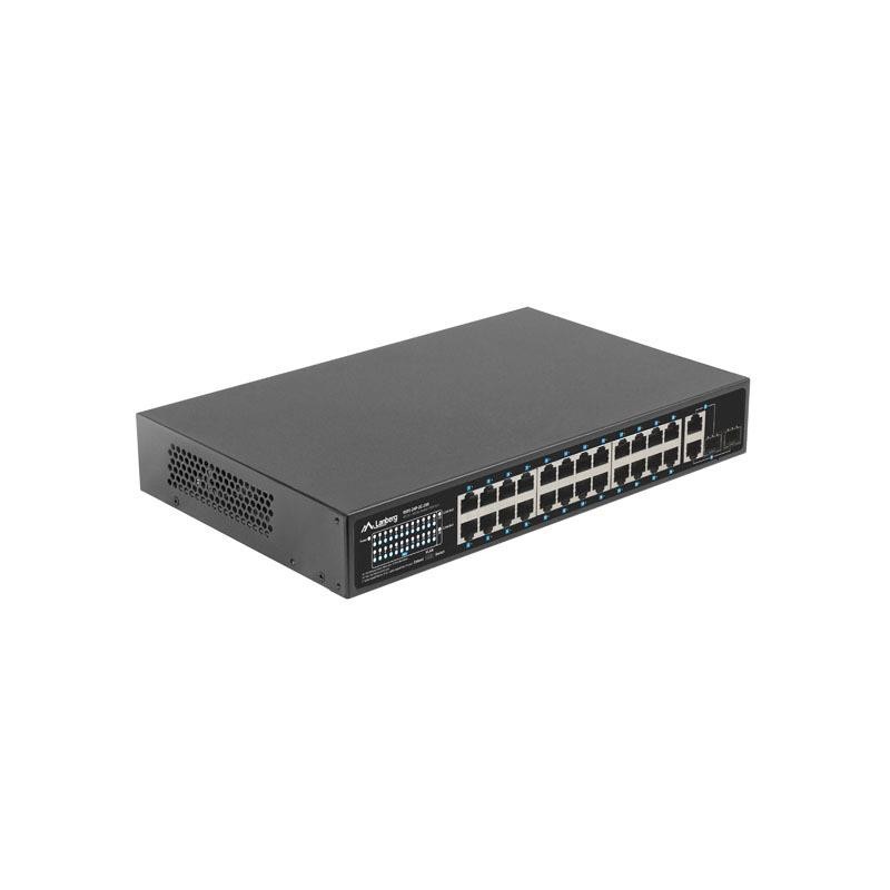 Switch niezarządzalny Lanberg 24x 100Mb PoE+/2x Combo Rack 1… | PartsPC.pl