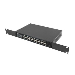 Switch niezarządzalny Lanberg 24x 100Mb PoE+/2x Combo Rack 1… | PartsPC.pl