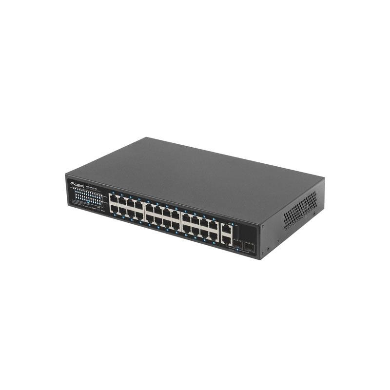 Switch niezarządzalny Lanberg 24x 100Mb PoE+/2x Combo Rack 1… | PartsPC.pl