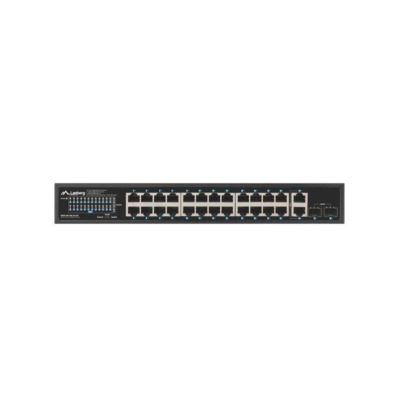 Switch niezarządzalny Lanberg 24x 1Gb PoE+/2x Gb 2x SFP Rack… | PartsPC.pl