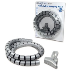Organizer kabli LogiLink KAB0014 spiralny, 1.5m, srebrny | PartsPC.pl