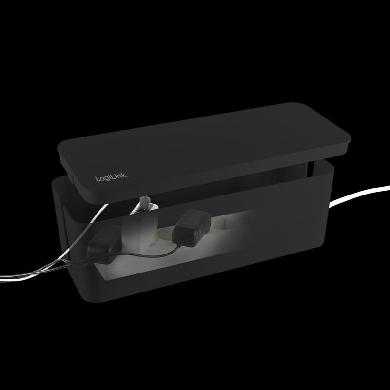 Organizer kabli LogiLink KAB0062 CableBox L, czarny | PartsPC.pl