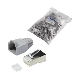 Wtyk RJ45 CAT.6 FTP LogiLink MP0021 z osłonką, szary 100szt… | PartsPC.pl