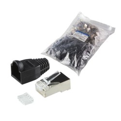 Wtyk RJ45 CAT.6 FTP LogiLink MP0022 z osłonką, czarny 100szt… | PartsPC.pl