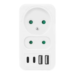 Gniazdko prądowe x2 + 4xUSB Maclean, rozgałęźnik z 2 gniazda… | PartsPC.pl