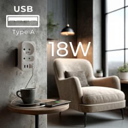Gniazdko prądowe x2 + 4xUSB Maclean, rozgałęźnik z 2 gniazda… | PartsPC.pl