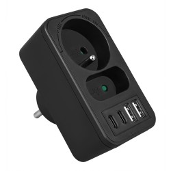 Gniazdko prądowe x2 + 4xUSB Maclean, rozgałęźnik z 2 gniazda… | PartsPC.pl