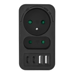 Gniazdko prądowe x2 + 4xUSB Maclean, rozgałęźnik z 2 gniazda… | PartsPC.pl
