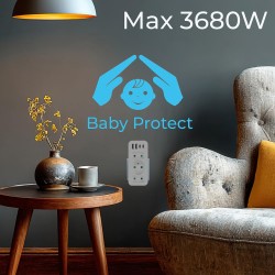 Gniazdko prądowe x3 + 4xUSB Maclean MCE248 F/W, rozgałęźnik … | PartsPC.pl