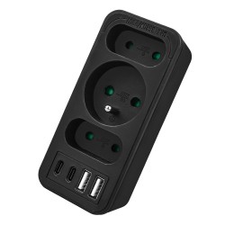 Gniazdko prądowe x3 + 4xUSB Maclean MCE248 F/B, rozgałęźnik … | PartsPC.pl