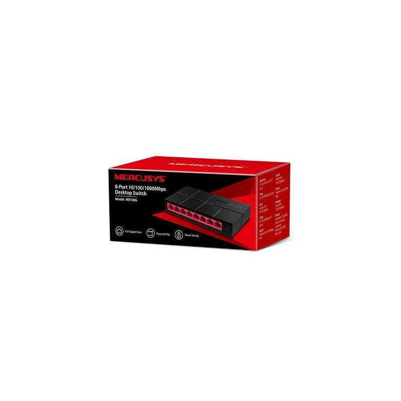Switch niezarządzalny Mercusys MS108G 8x 10/100/1000Mb/s | PartsPC.pl