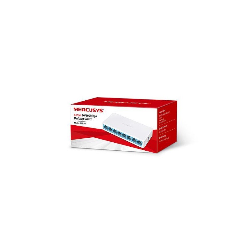 Switch niezarządzalny Mercusys MS108 8x 10/100Mb/s | PartsPC.pl