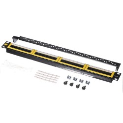 Patch panel 19'' Netrack 24-porty kat. 6 UTP, z półką | PartsPC.pl