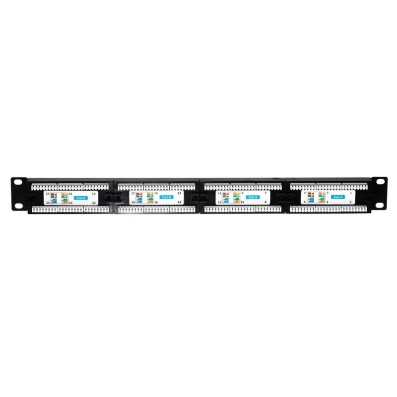 Patch panel 19'' Netrack 24-porty kat. 6 UTP, z półką | PartsPC.pl