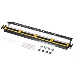 Patch panel 19'' Netrack 24-porty kat. 6 UTP, z półką | PartsPC.pl