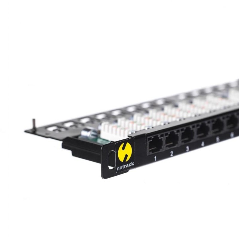 Patch panel 19'' Netrack 24-porty kat. 6 UTP, 0,5U z półką… | PartsPC.pl