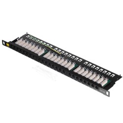 Patch panel 19'' Netrack 24-porty kat. 5e UTP, 0,5U/1U z pół… | PartsPC.pl