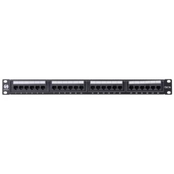 Patch panel RACK 19" 1U, 24 porty kat. 5e UTP, Netrack, czar… | PartsPC.pl