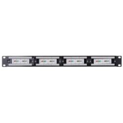 Patch panel RACK 19" 1U, 24 porty kat. 5e UTP, Netrack, czar… | PartsPC.pl