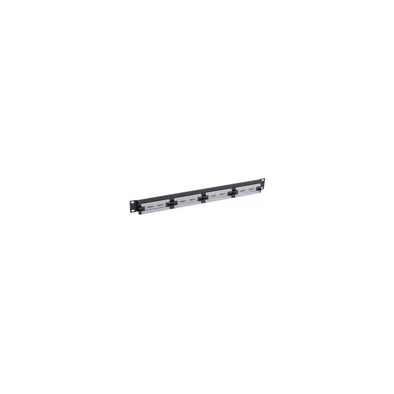 Patch panel RACK 19" 1U, 24 porty kat. 5e UTP, Netrack, czar… | PartsPC.pl