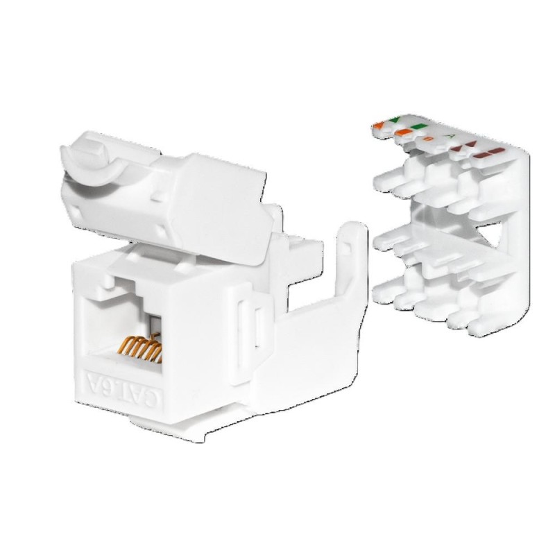 Moduł keystone Jack RJ45 kat. 6A UTP, beznarzędziowy, biały … | PartsPC.pl