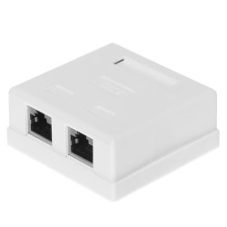 Gniazdo kompletne natynkowe 2 x RJ45 8p8c FTP kat. 6 LSA Net… | PartsPC.pl