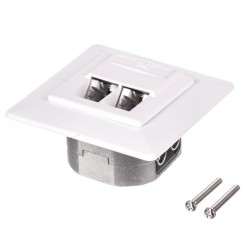 Gniazdo podtynkowe kompletne 2xRJ45 8p8c FTP Cat6 Netrack | PartsPC.pl