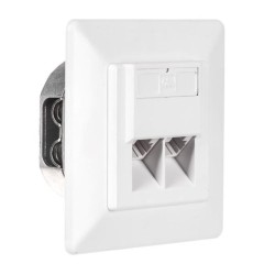 Gniazdo podtynkowe kompletne 2xRJ45 8p8c UTP Cat6 Netrack | PartsPC.pl