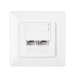 Gniazdo podtynkowe kompletne 2xRJ45 8p8c UTP Cat6 Netrack | PartsPC.pl