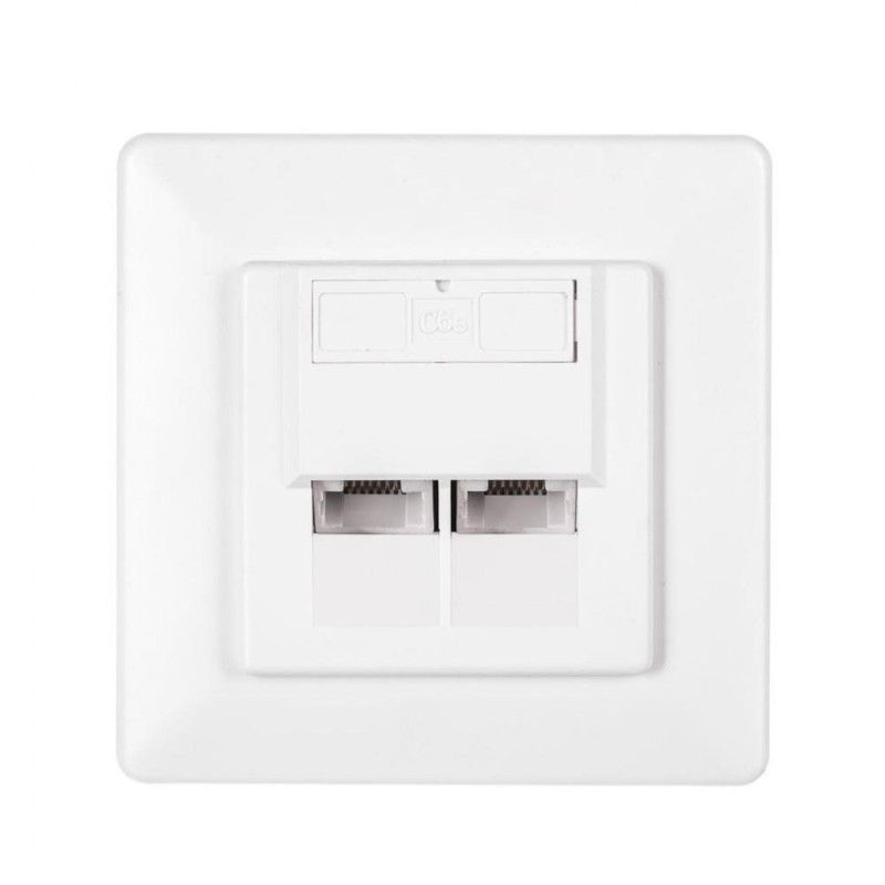 Gniazdo podtynkowe kompletne 2xRJ45 8p8c UTP Cat6 Netrack | PartsPC.pl