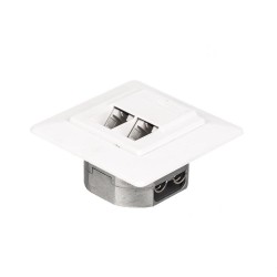 Gniazdo podtynkowe kompletne 2xRJ45 8p8c UTP Cat6 Netrack | PartsPC.pl