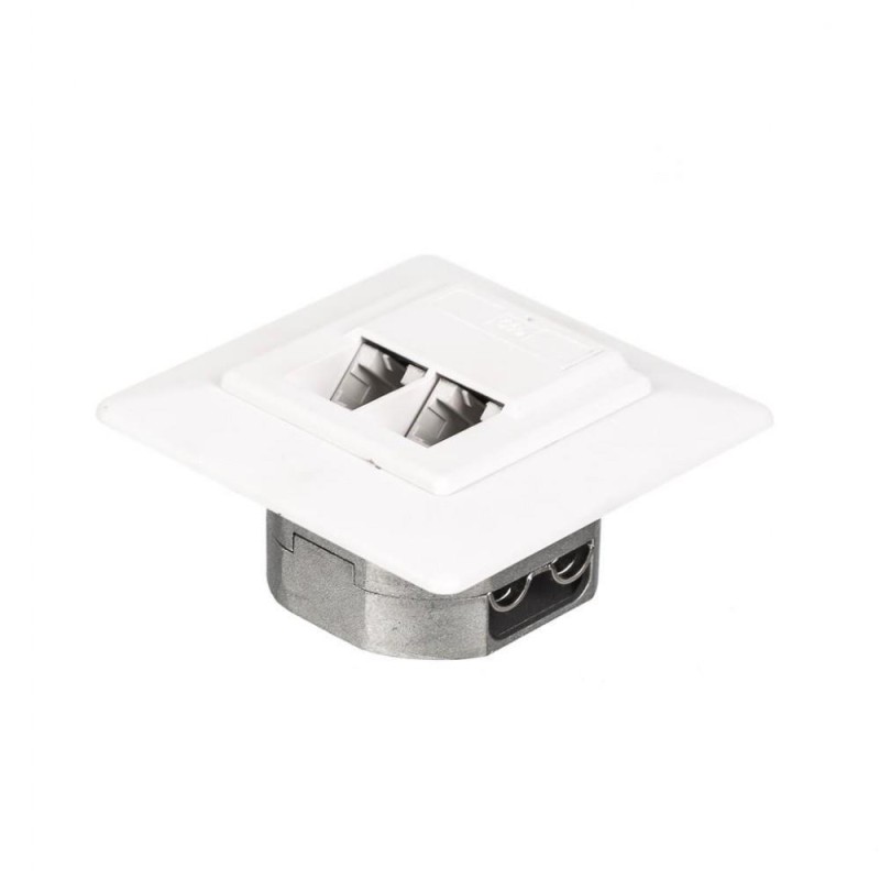 Gniazdo podtynkowe kompletne 2xRJ45 8p8c UTP Cat6 Netrack | PartsPC.pl