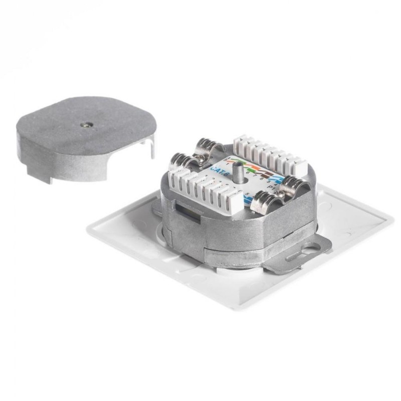 Gniazdo podtynkowe kompletne 2xRJ45 8p8c UTP Cat6 Netrack | PartsPC.pl