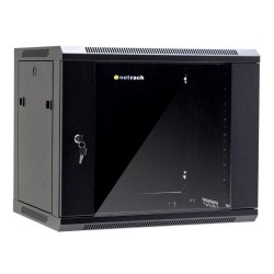 Szafa wisząca 19" Netrack, 9U/600x450mm – czarny, drzwi szkl… | PartsPC.pl