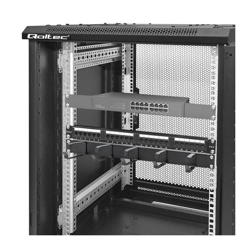 Organizer kabli QOLTEC do szaf RACK 19" | 1U | PartsPC.pl