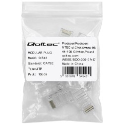 Wtyk QOLTEC przelotowy złącze RJ45 | CAT5e | UTP | Pass Thro… | PartsPC.pl