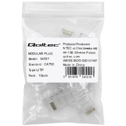 Wtyk QOLTEC złącze modularne RJ45 | CAT5e | UTP | Pozłacane … | PartsPC.pl