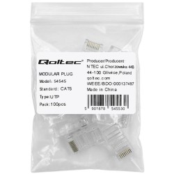 Wtyk QOLTEC przelotowy złącze RJ45 | CAT6 | UTP | Pass Throu… | PartsPC.pl