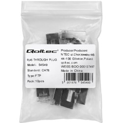 Wtyk QOLTEC przelotowy złącze RJ45 | CAT6 | FTP | Pass Throu… | PartsPC.pl