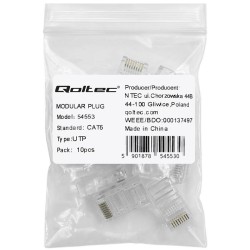 Wtyk QOLTEC złącze modularne RJ45 | CAT6 | UTP | Pozłacane s… | PartsPC.pl