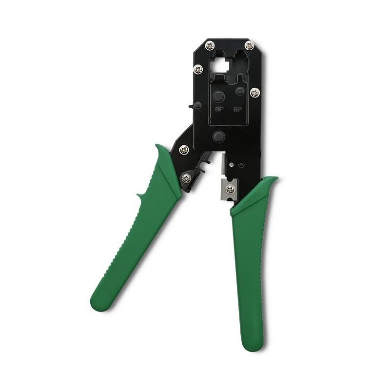 Zaciskarka Qoltec modułowa do cięcia i zaciskania kabli Ethernet 8P 6P 4P