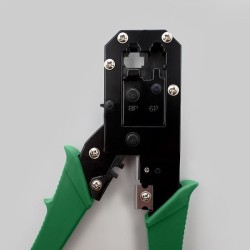 Zaciskarka Qoltec modułowa do cięcia i zaciskania kabli Ethernet 8P 6P 4P