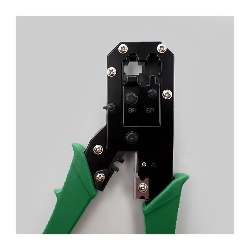 Zaciskarka Qoltec modułowa do cięcia i zaciskania kabli Ethernet 8P 6P 4P
